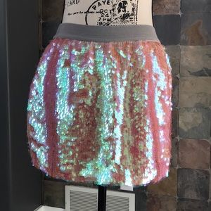 Poof Couture Pink Opalescent Sequin Miniskirt